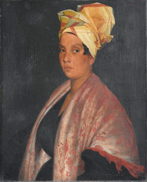Portrait of a Creole Woman with Madras Tignon (circa 1837), by Charles-Jean-Baptiste Colson. Previously thought to depict Marie Laveau.