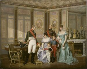 Josephine, Eugène and Hortense de Beauharnais with Tsar Alexander